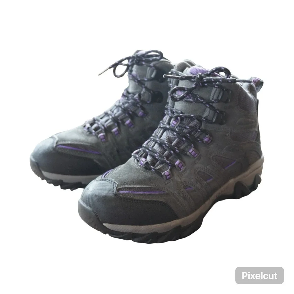Holland Creek Arden Women's Hiking Boots Size 9 Grey Purple Waterproof Mid Trail